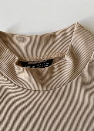 Стильний топ в рубчик shein/ майка бежева в рубчик shein