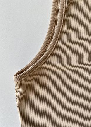 Стильний топ в рубчик shein/ майка бежева в рубчик shein