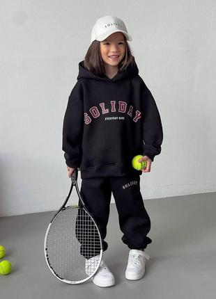 Детский весенний спортивный костюм штаны и худи с литерами размеры 134-1529 фото
