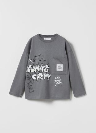 Стильный реглан для мальчика 11-12 лет zara испания размер 152 серый