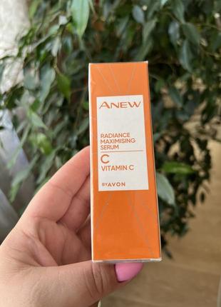 Осветляющая и омолаживающая сыворотка для лица с 10% витамином с avon anew vitamin c radiance maximizing serum