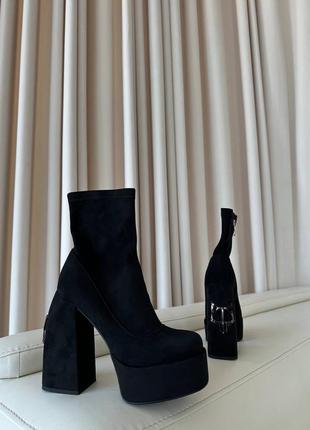 Ботильоны черные замша