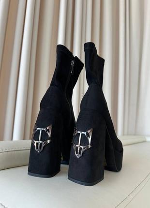 Ботильоны черные замша