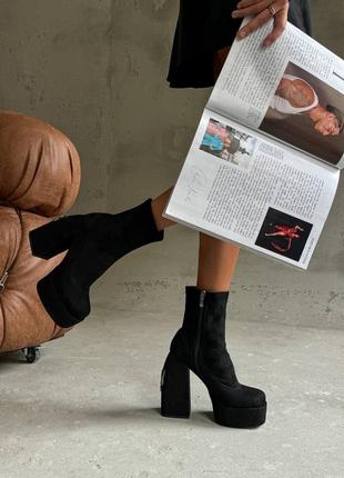 Ботильоны черные замша