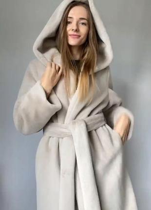 Шуба с капюшоном zaga studio