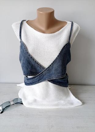 Вязаная жилетка стильный дизайн