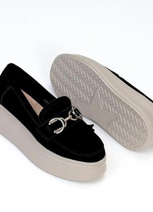 Лоферы, мокасины женские, натуральная замша