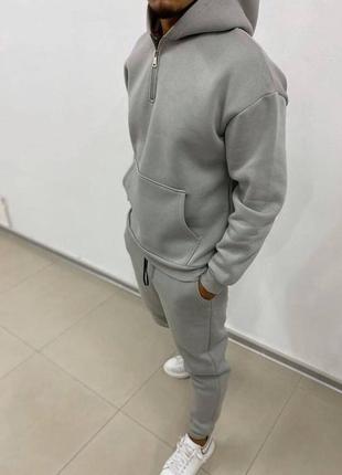 Спортивний костюм чоловічий осінній на осінь теплий демісезонний повсякденний флісовий на...