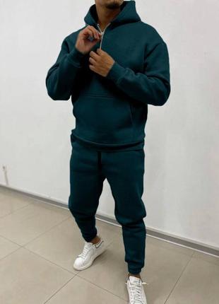 Спортивний костюм чоловічий осінній на осінь теплий демісезонний повсякденний флісовий на...