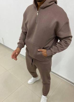 Спортивний костюм чоловічий осінній на осінь теплий демісезонний повсякденний флісовий на...