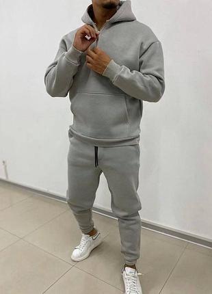 Спортивний костюм чоловічий осінній на осінь теплий демісезонний повсякденний флісовий на...