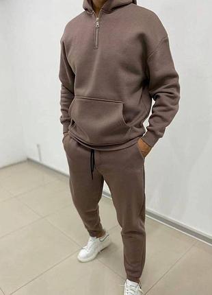 Спортивний костюм чоловічий осінній на осінь теплий демісезонний повсякденний флісовий на...