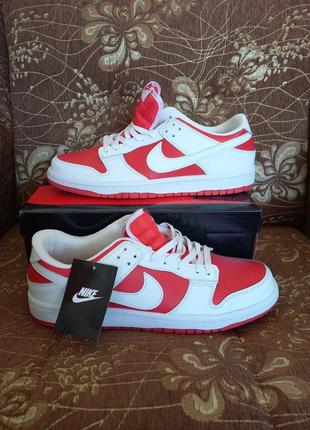 Кроссовки мужские кожаные nike air бело-красные