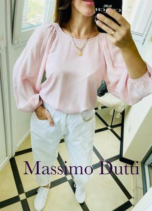 Massimo dutti шелковая рубашка блузка с пышными рукавами