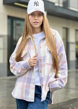 Кашемировая рубашка в клетку с накладными карманами