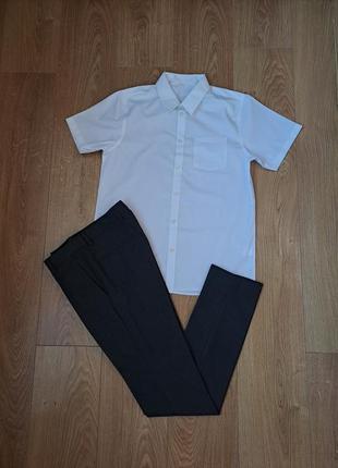 Костюм/белая рубашка с коротким рукавом для мальчика/брюки