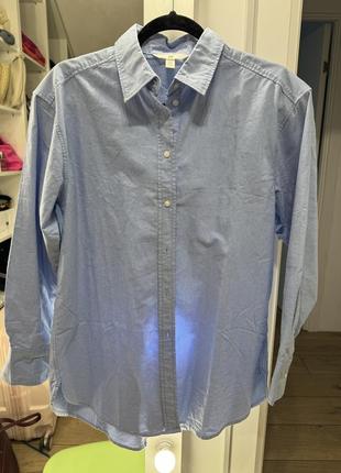 Голубая женская рубашка hm размер xs