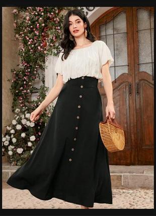 Sergio di laurenti спідниця довга максі трапеція дзвін на ґудзиках класика широка годе