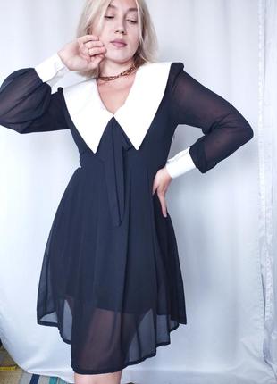 Сукня білтй комір шкільна венсдей лоліта