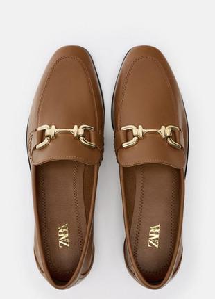 Кожаные лоферы, туфли zara
