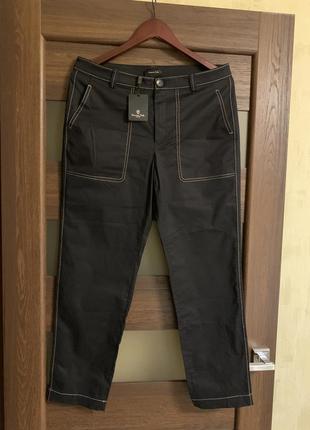 Новые (с бирками ) брюки massimo dutti черные брюки с контрастными швами. zara calvin klein