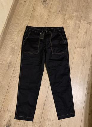 Новые (с бирками ) брюки massimo dutti черные брюки с контрастными швами. zara centrerad calvin klein4 фото