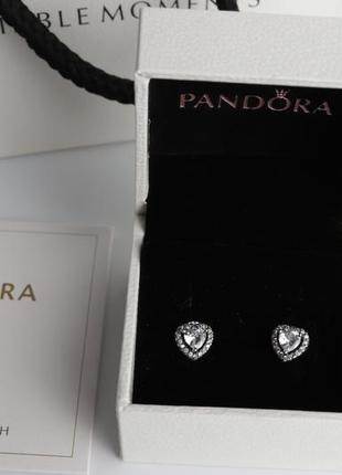 Pandora сережки гвіздочки серце
