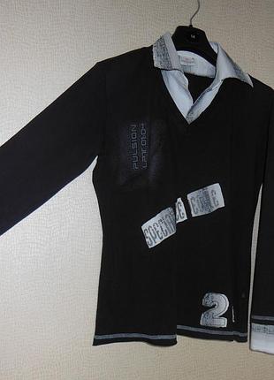 Стильная рубашка-футболка стретч-коттон doramafi (турция) р. s-m