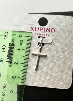 Крестик под серебро, родій, під біле золото, хрестик під срібло, простий, медсталь, новинка, базовий, мінімалістичний