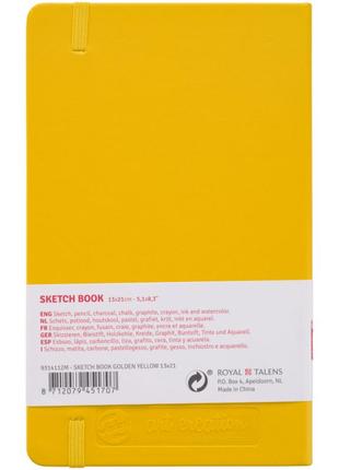 ~#~блокнот для графіки talens art creation 140г/м2, 13*21см, 80л., golden yellow, royal talens2 фото