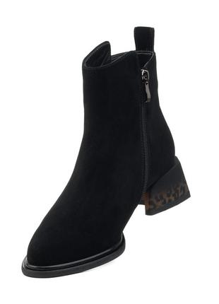 Праздничные ботильоны замшевые демисезонные женские с утеплением и острым носком на...