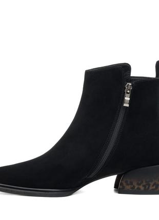 Праздничные ботильоны замшевые демисезонные женские с утеплением и острым носком на...