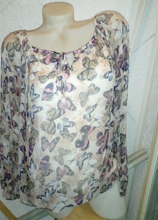 Блуза шовк, віскоза метелики метелик на підкладці італія
