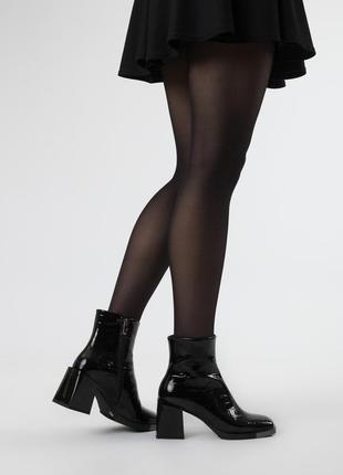 Ботильйони жіночі демісезонні чорні фактурні 1775б