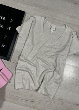 Льняная футболка h&m