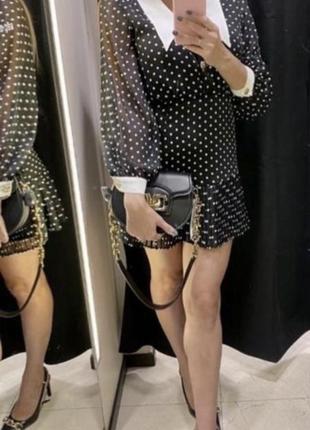 Коротка сукня zara в горошок