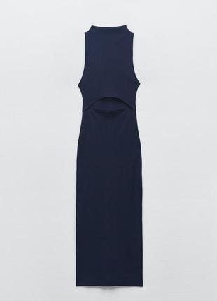 Платье в рубчик по фигуре с вырезом спереди от zara, размер m6 фото