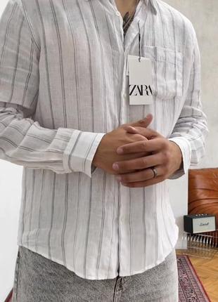 Сорочка чоловіча zara льон