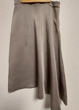 Юбка из лиоцелла zara из серо-жемчужного цвета.