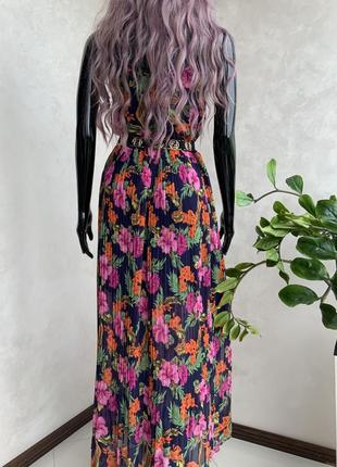 Oasis довга сукня сарафан пліссе максі в квітковий принт4 фото