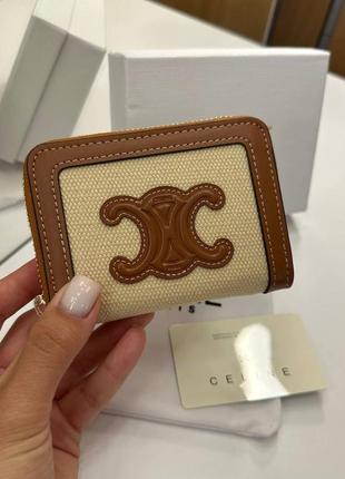 Гаманець celine wallet brown коричневий жіночий