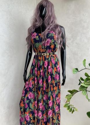 Oasis длинное платье сарафан плиссе макси в цветочный принт