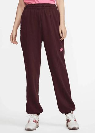 Оригинальные спортивные штаны джоггеры nike women' burgundy crush loose fleece dance trousers