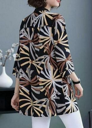 Лляний жакет піджак легкий блейзер куртка кардиган принт класика бохо