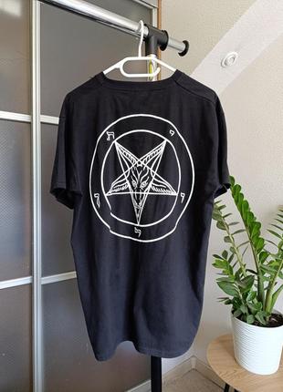 Футболка мерч із пентаграмою satan crew fruit of the loom morocco