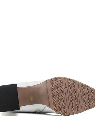 Ботфорты высокие зимние с натуральным теплым мехом еврозима на устойчивом каблуке белые 1486ц-а