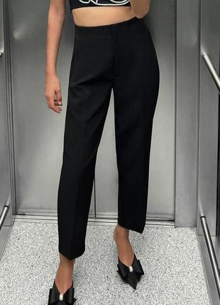 Zara базові брюки carrot з високою посадкою