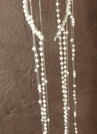 Обруч в прическу с длинными цепочками, украшение на низкий хвост, обруч в прическу