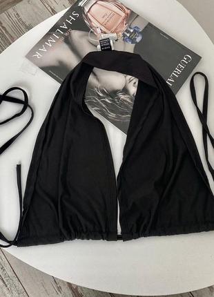Shein новый черный топ на завязке