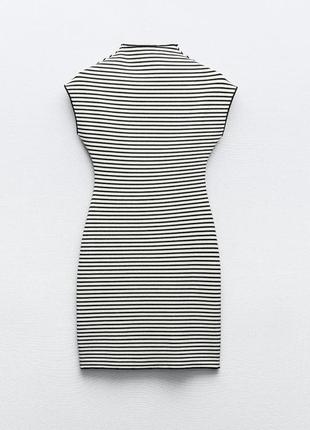 Структурированное трикотажное платье в полоску из новых коллекций от zara4 фото
